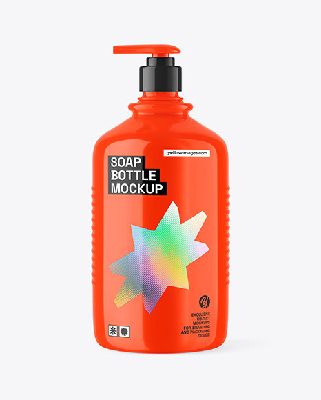Glossy Liquid Soap Bottle Mockup