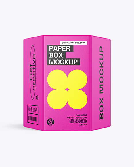 Hexagonal Paper Box Mockup