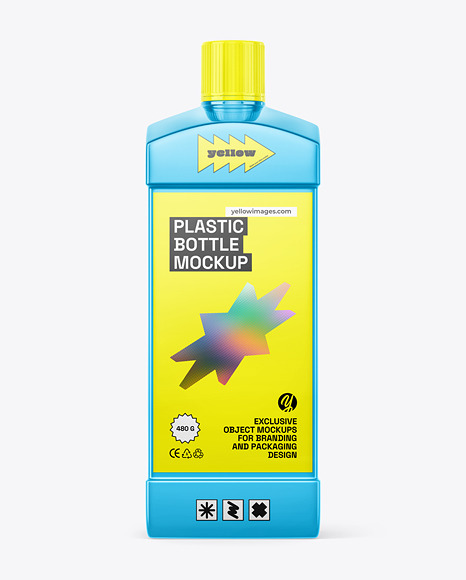 Metallized Plastic Bottle Mockup