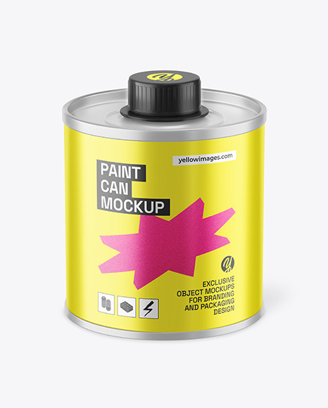 Metallic Paint Can Mockup