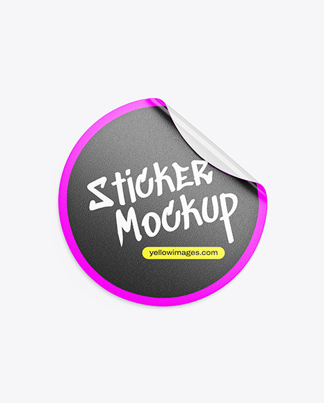 Texturated Round Sticker Mockup