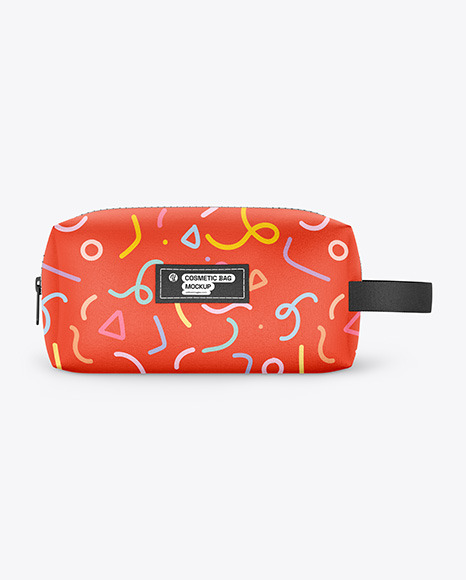 Cosmetic Bag with Zipper Mockup