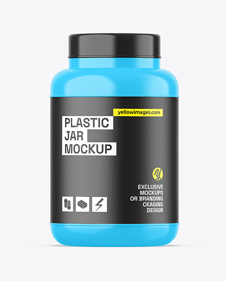 Glossy Plastic Jar Mockup