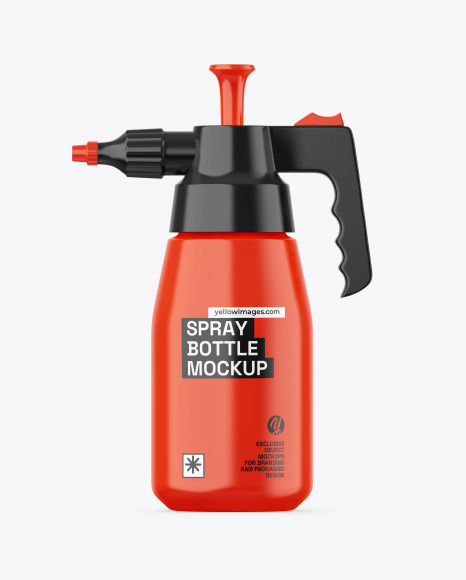 Glossy Industrial Pump Spray Bottle Mockup