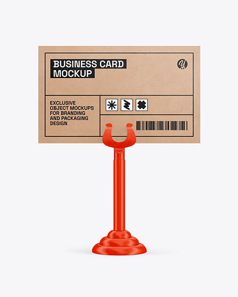 Kraft Business Card with Holder Mockup