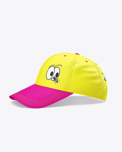 Baseball Cap with Suede Visor Mockup - Side View