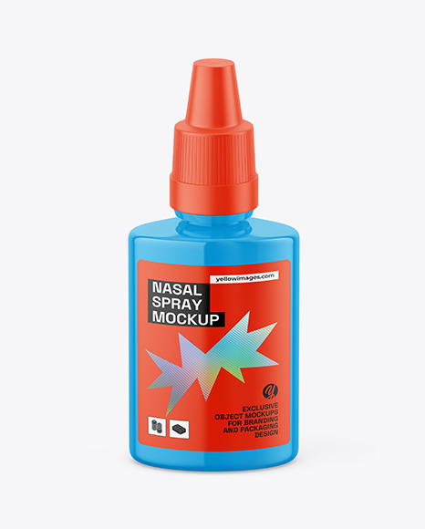 Glossy Nasal Spray Bottle Mockup