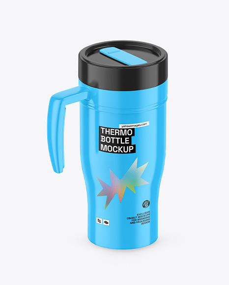 Glossy Thermo Bottle Mockup