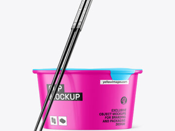 Matte Cup with Chopsticks Mockup