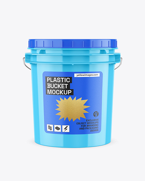 Glossy Plastic Bucket Mockup