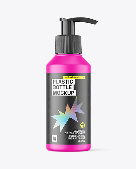 Matte Plastic Bottle w/ Pump Mockup