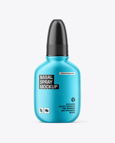 Matte Metallic Nasal Spray Bottle Mockup
