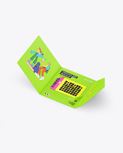 Cardholder w/ Plastic Card Mockup