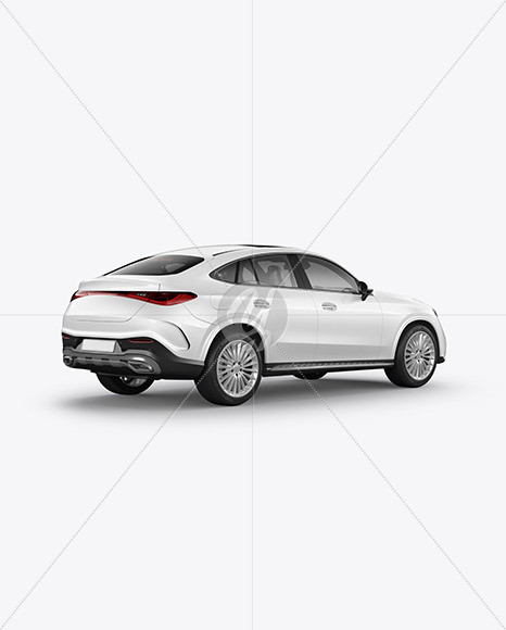 Luxury Coupe Mockup - Back Half Side View