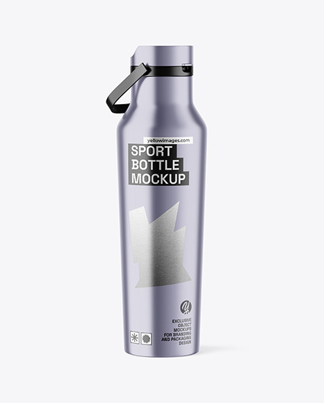 Matte Metallic Sport Bottle Mockup