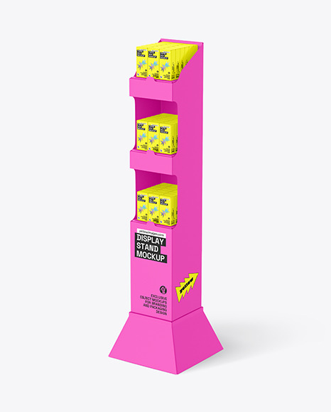 Display Stand w/ Boxes Mockup