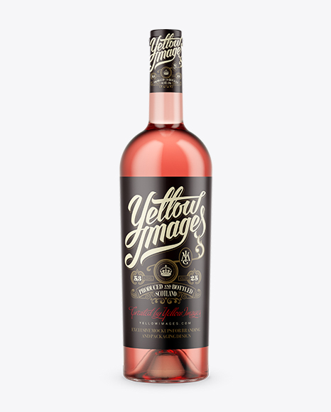 Pink Bottle For Wine Mockup