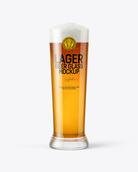 Lager Beer Glass Mockup