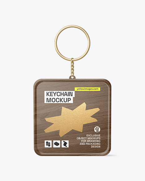 Wooden Keychain Mockup