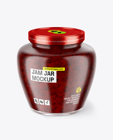 Glass Jar With Gooseberry Jam Mockup