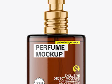 Amber Glass Perfume Bottle Mockup
