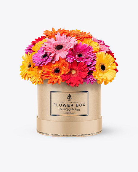 Round Flower Box Mockup