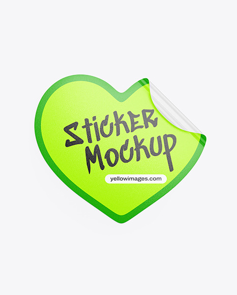 Texturated Heart Sticker Mockup