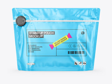 Glossy Stand Up Pouch W/ Zipper Mockup