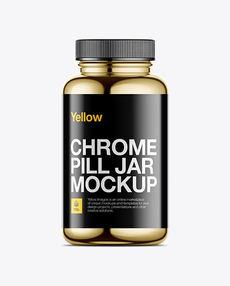 Chrome Pill Jar Mockup