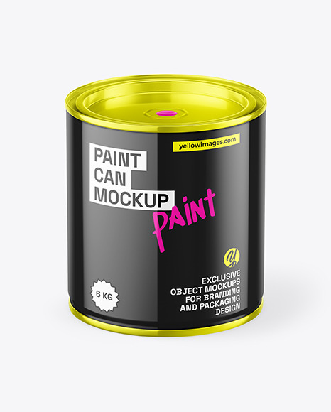 Glossy Paint Can Mockup