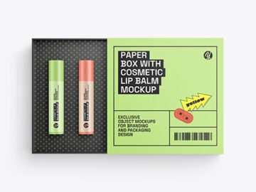 Box with Lip Balm Kit Mockup