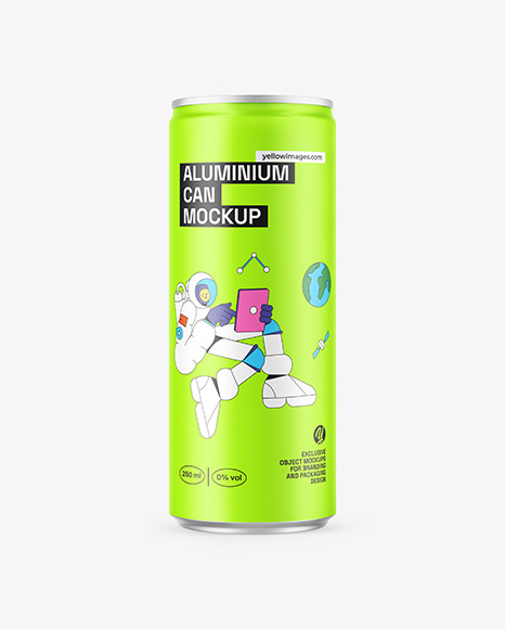 250ml Slim Can With Matte Finish Mockup