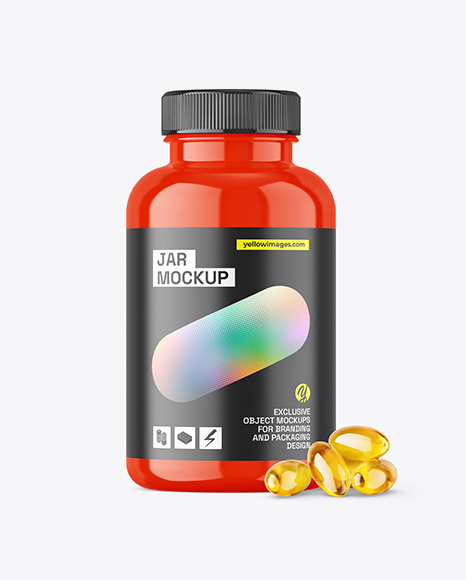 Glossy PIlls Jar Mockup