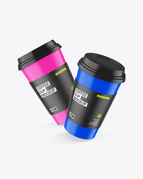 Two Matte Coffee Cups Mockup