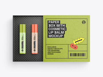 Kraft Box with Lip Balm Kit Mockup