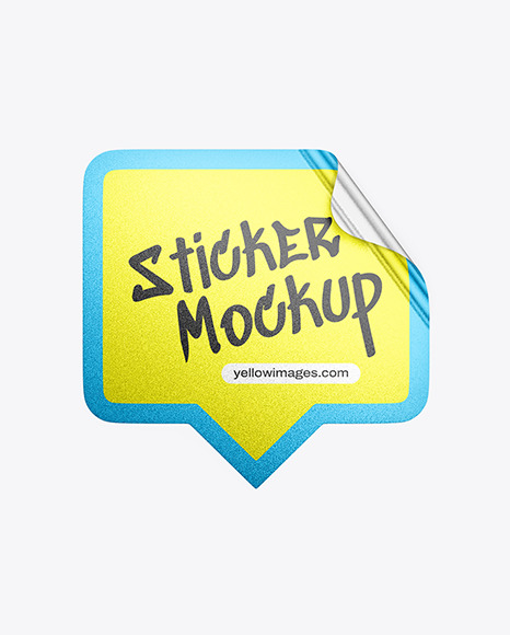 Metallic Texturated Location Sticker Mockup