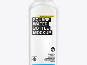 Square Water Bottle Mockup