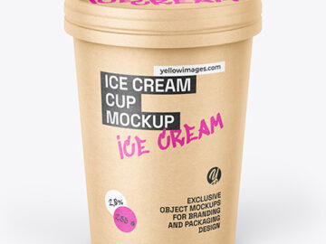 Kraft Paper Ice Cream Cup Mockup