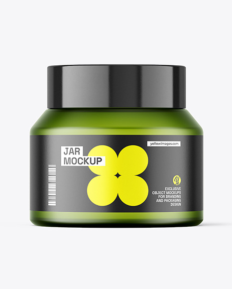 50g Frosted Green Jar Mockup