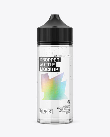 120ml Clear Glass Dropper Bottle Mockup