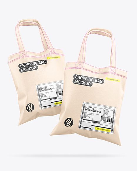 Two Cotton Shopping Bags Mockup