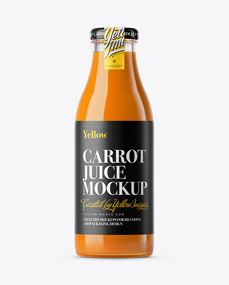 Carrot Juice Glass Bottle Mockup