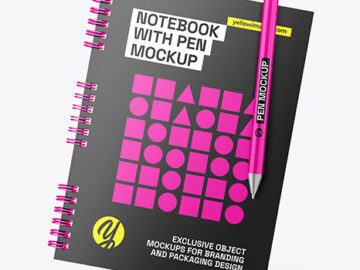 Notepad with Pen Mockup