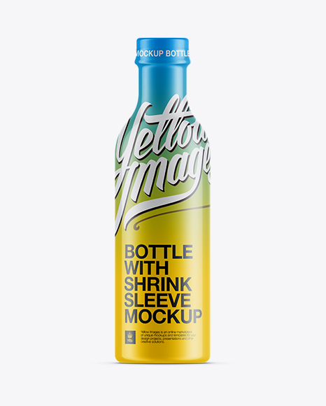 Juice Bottle In Shrink Sleeve Mockup