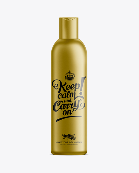 Gold Plastic Cosmetic Bottle with Lid - 300 ml