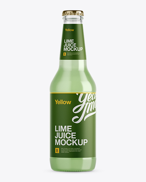 330ml Lime Juice Bottle Mockup
