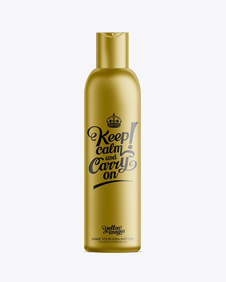 Gold Plastic Cosmetic Bottle with Lid - 200 ml