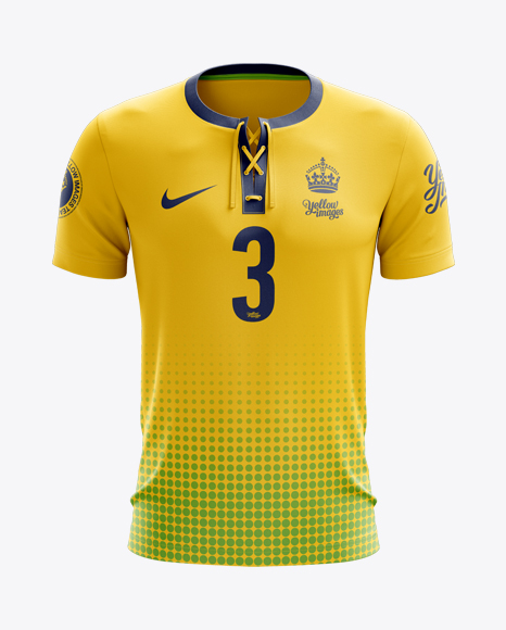Lace-Up Soccer T-Shirt Mockup - Front View