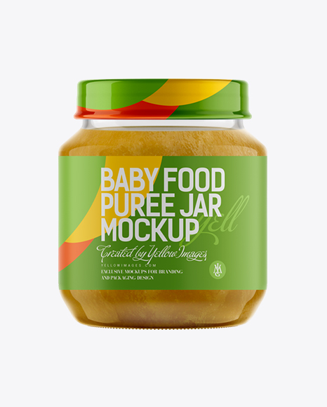141ml Babyfood Apple Puree Jar Mockup