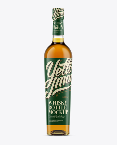 Glass Bottle for Whiskey Mockup - Front View